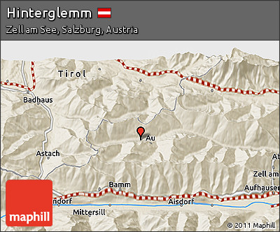 Shaded Relief 3D Map of Hinterglemm