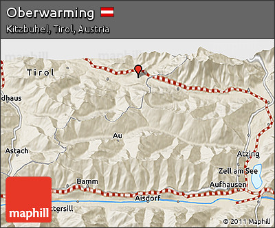 Shaded Relief 3D Map of Oberwarming