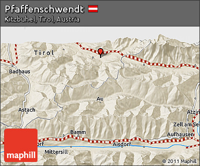Shaded Relief 3D Map of Pfaffenschwendt