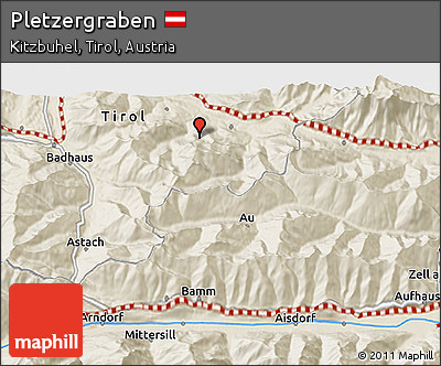Shaded Relief 3D Map of Pletzergraben