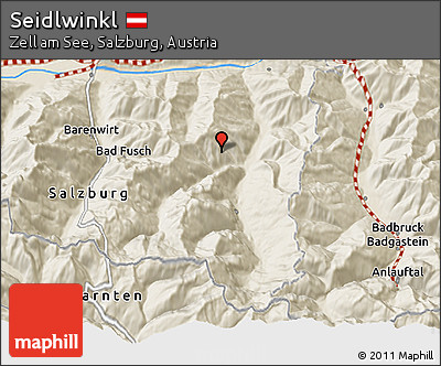 Shaded Relief 3D Map of Seidlwinkl
