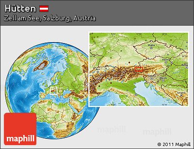 Physical Location Map of Hütten