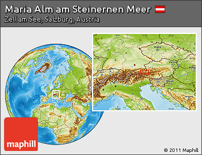 Physical Location Map of Maria Alm Am Steinernen Meer