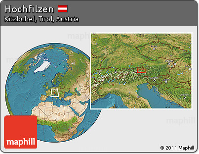 Satellite Location Map of Hochfilzen