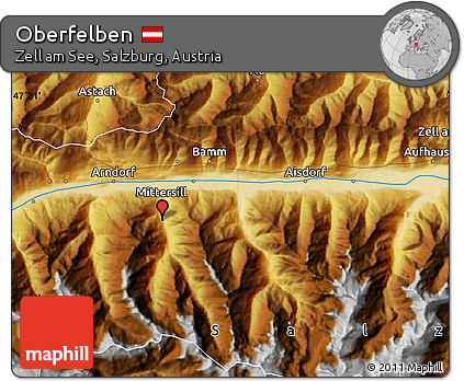Physical Map of Oberfelben