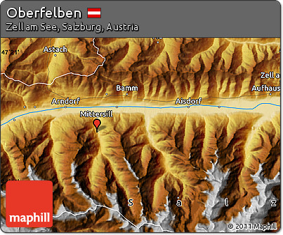 Physical Map of Oberfelben