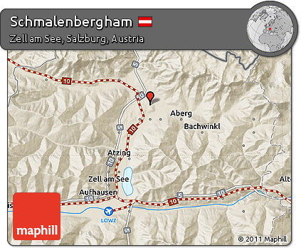Shaded Relief Map of Schmalenbergham