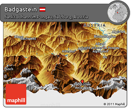 Physical Panoramic Map of Badgastein