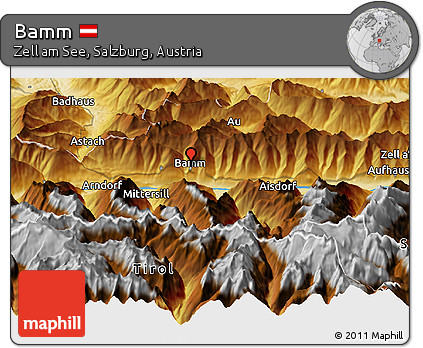 Physical Panoramic Map of Bamm