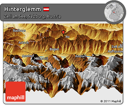 Physical Panoramic Map of Hinterglemm
