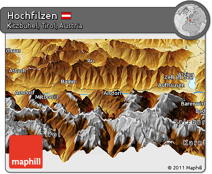 Physical Panoramic Map of Hochfilzen