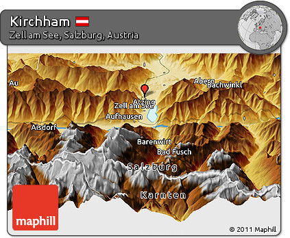 Physical Panoramic Map of Kirchham