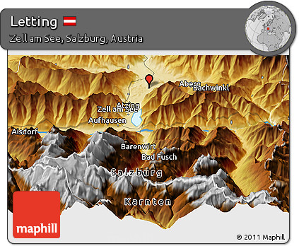 Physical Panoramic Map of Letting