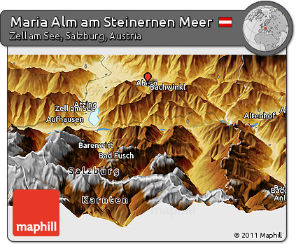 Physical Panoramic Map of Maria Alm Am Steinernen Meer