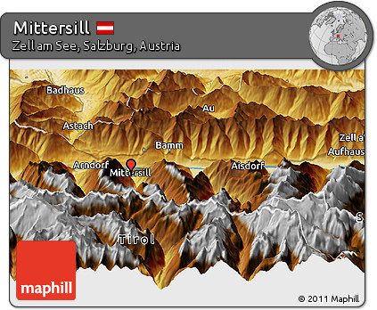 Physical Panoramic Map of Mittersill