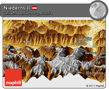 Physical Panoramic Map of Niedernsill