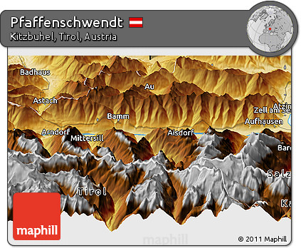 Physical Panoramic Map of Pfaffenschwendt