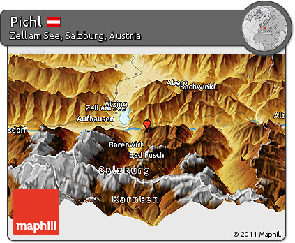 Physical Panoramic Map of Pichl
