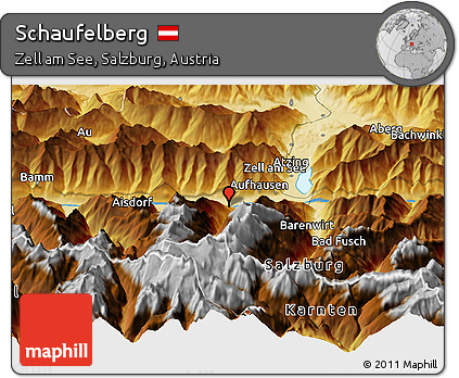Physical Panoramic Map of Schaufelberg