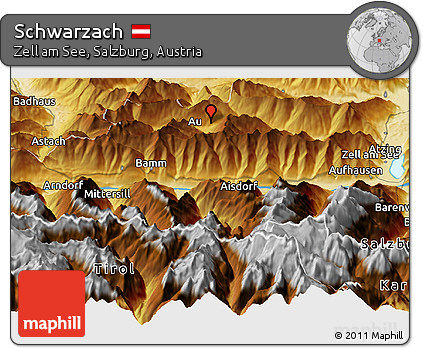 Physical Panoramic Map of Schwarzach