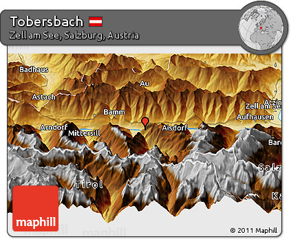 Physical Panoramic Map of Tobersbach