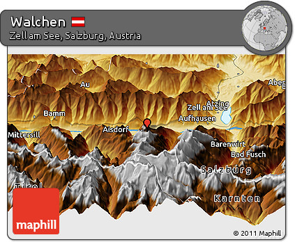 Physical Panoramic Map of Walchen