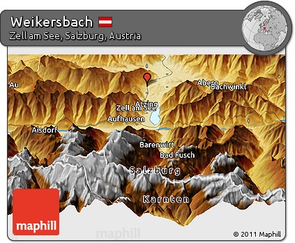 Physical Panoramic Map of Weikersbach