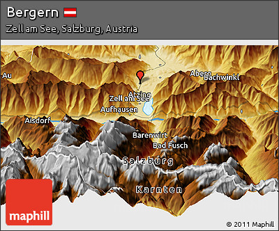 Physical Panoramic Map of Bergern