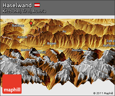 Physical Panoramic Map of Haselwand