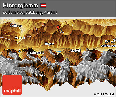Physical Panoramic Map of Hinterglemm