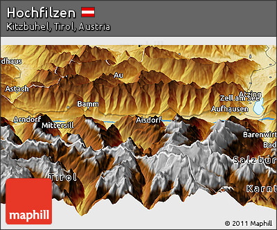 Physical Panoramic Map of Hochfilzen