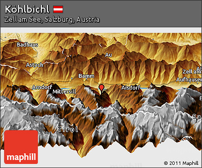 Physical Panoramic Map of Köhlbichl