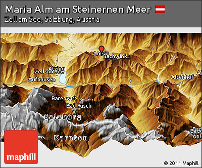 Physical Panoramic Map of Maria Alm Am Steinernen Meer