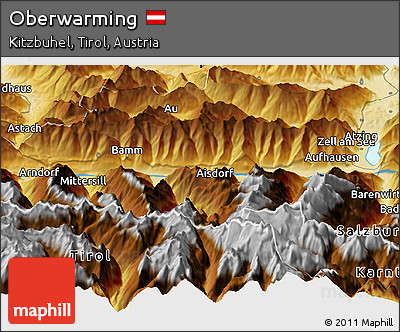 Physical Panoramic Map of Oberwarming