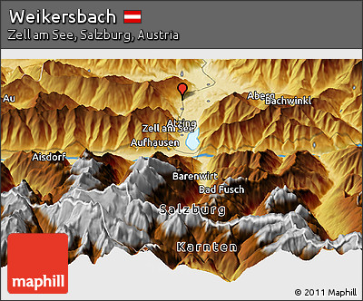 Physical Panoramic Map of Weikersbach