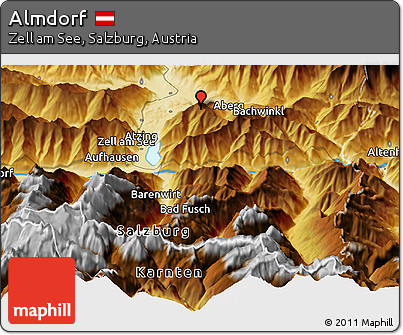 Physical Panoramic Map of Almdorf