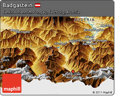 Physical Panoramic Map of Badgastein