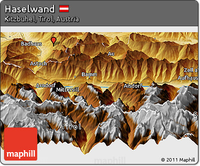 Physical Panoramic Map of Haselwand