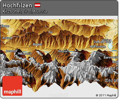 Physical Panoramic Map of Hochfilzen
