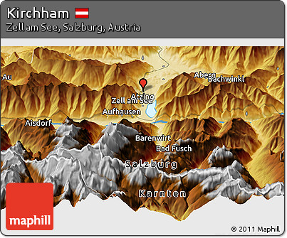 Physical Panoramic Map of Kirchham