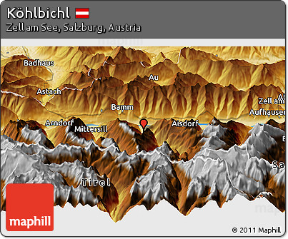 Physical Panoramic Map of Köhlbichl