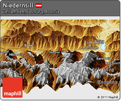 Physical Panoramic Map of Niedernsill