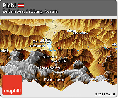 Physical Panoramic Map of Pichl