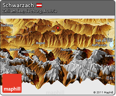 Physical Panoramic Map of Schwarzach
