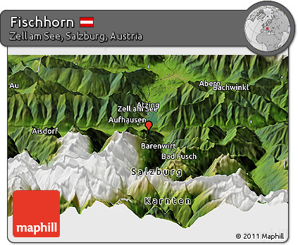 Satellite Panoramic Map of Fischhorn