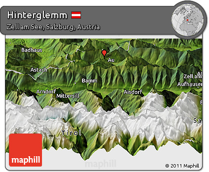 Satellite Panoramic Map of Hinterglemm