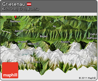 Satellite Panoramic Map of Griesenau