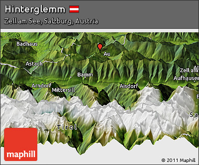 Satellite Panoramic Map of Hinterglemm
