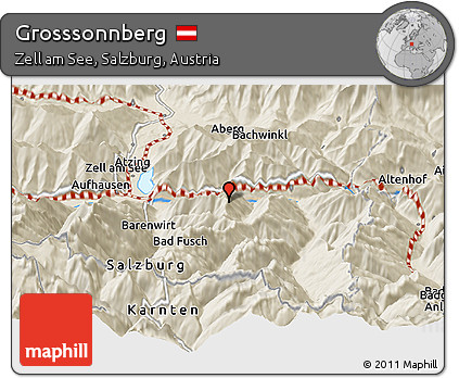 Shaded Relief Panoramic Map of Grosssonnberg