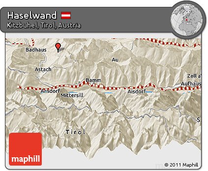 Shaded Relief Panoramic Map of Haselwand